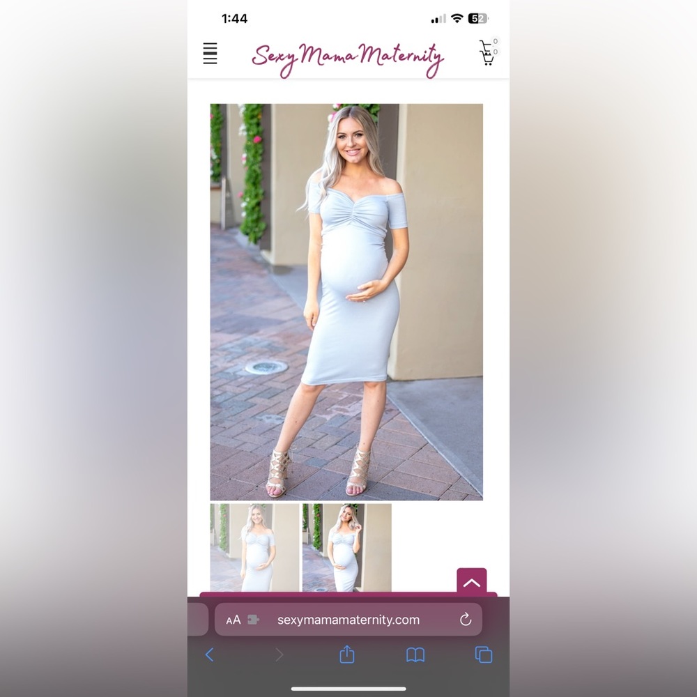 Off the Shoulder Ruched Maternity Dress with Short Sleeves